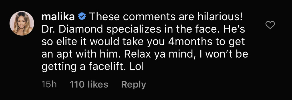 Malika Instagram Comments